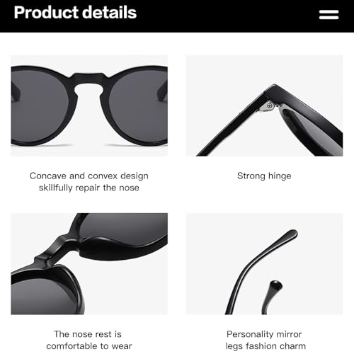 YMRFW Retro Polarized Sunglasses for Women Vintage Style Small Round Sun Glasses UV Protection