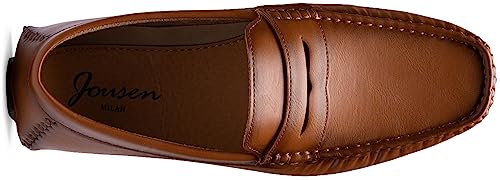 Jousen Men's Loafers Dress Shoes Retro Lightweight Slip On Casual Driving Penny Loafer for Men(AMY3064 Brown 09)