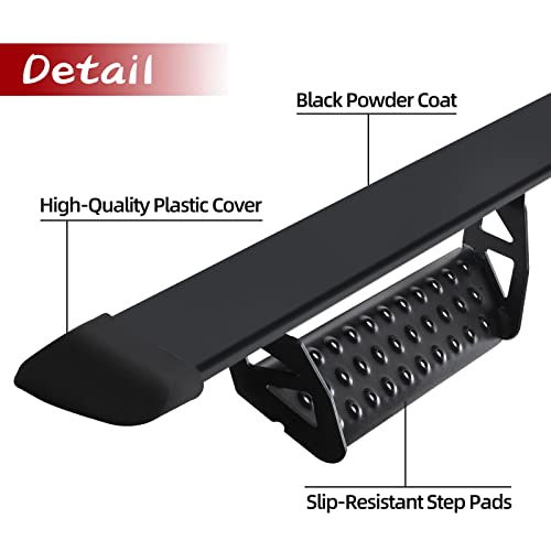 OTHOWE Drop Down Running Boards Compatible with 2007-2021 Tundra Crew Max Cab,Black Powder Coated,3 Inch,Hoop Style,Off Road Exterior Accessories 2 Pieces