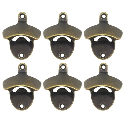 Luwanburg Bottle Opener Wall Mounted Beer Cap Opener Old Fashioned, Screw in Wall Bottle Top Opener Antique Bronze Gift (Pack of 3)