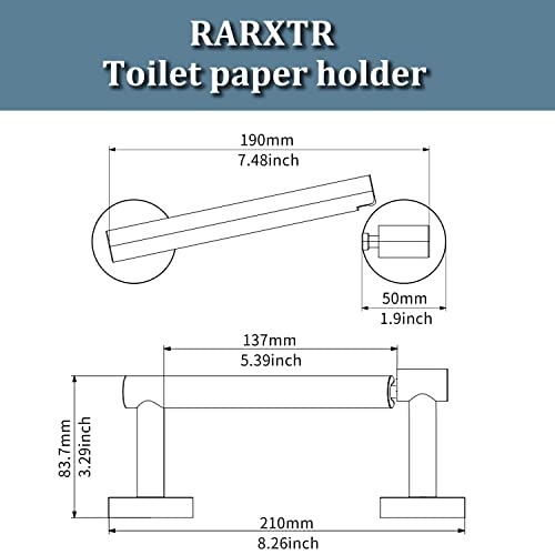 RARXTR Black and Gold Toilet Paper Holder SUS304 Stainless Steel Double Post Pivoting Toilet Paper Roll Holder Wall Mounted Tissue Holder for Commercial Bathroom RV Matte Black & Brushed Brass Finish