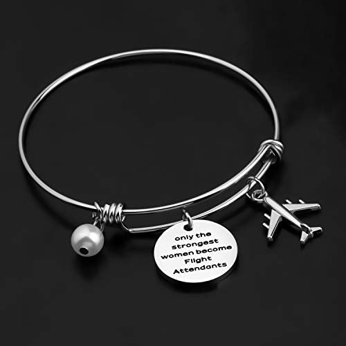 Gzrlyf Flight Attendant Bracelet Flight School Gifts for Flight Attendants Graduation Gifts only the Strongest Women become Flight Attendants (Bracelet)