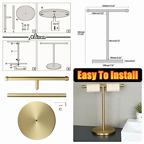 Alise Towel Rack T-Shape Hand Towel Holder Stand Towel Hanger Freestanding Headband Holder for Bathroom Vanity Countertop Table Kitchen,SUS304 Stainless Steel Matte Black