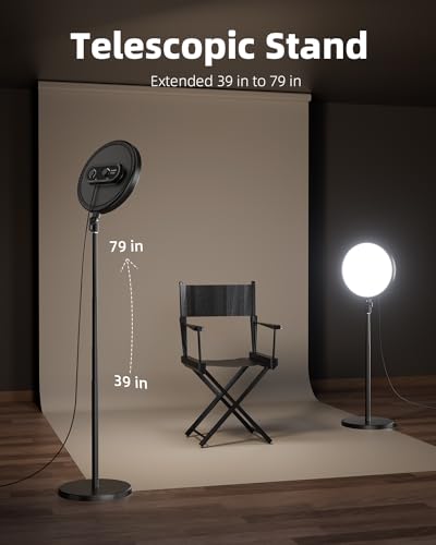 TODI Large Ring Light with 79" Stand, 6500K Full-Screen Selfie Ring Light with Stand and Phone Holder, Professional Big Ring Light for Live Stream, YouTube, TikTok, Makeup, Video, Barber, Photography