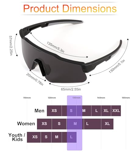 FEISEDY Polarized Youth Sports Sunglasses Teens Cycling Sunglasses TR90 Frame Kids Sport Baseball Glasses for Boys Girls Age8-16 B0032