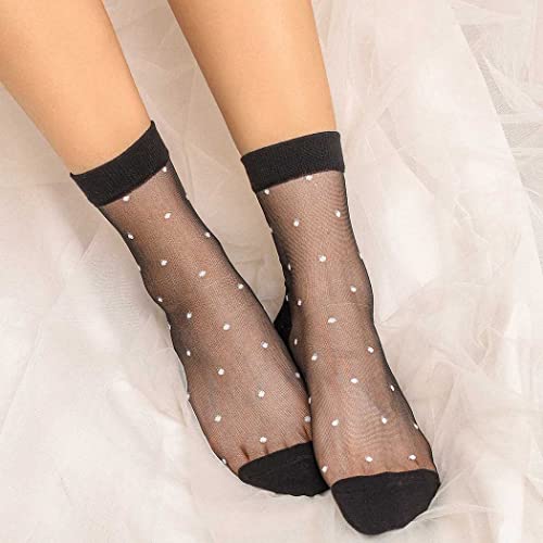 Campsis Women Sheer Sock Elastic See Through Socks Ultrathin Transparent Mesh Socks Summer Daily for Women(Pack of 4)