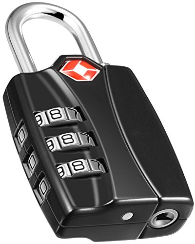 Fosmon TSA Accepted Luggage Locks, Open Alert Indicator 3 Digit Combination Padlock Codes with Alloy Body for Travel Bag, Suit Case, Lockers, Gym, Bike Locks or Other