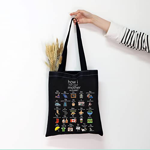 MNIGIU HIMYM Inspired Gift HIMYM Tote Bag HIMYM Fans Gift HIMYM Tv Series HIMYM Merchandise (Black)