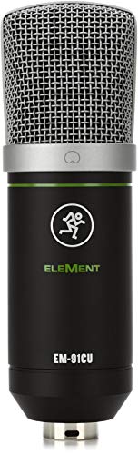 Mackie EM-91C Large-Diaphragm Condenser Microphone Bundle with Pop Screen for Element Microphones (PF-100)