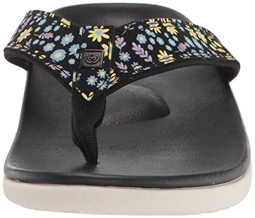 Spenco womens Yumi Nuevo Floral Flip Flop, White, 9.5 Wide US