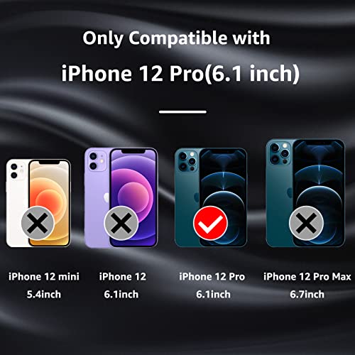 MCFANCE Silicone Magnetic for iPhone 12 Pro Case, Compatible with MagSafe, Full Camera Protection Shockproof Cover Soft Anti-Scratch Microfiber Lining for iPhone 12 Pro 6.1 inch 2020, Black