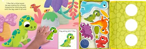 Little Hippo Books Dino Friends | Interactive Toddler Books with Wooden Toys for Kids | Dinosaur Board Books & Kids Books | Dinosaur Baby Book and Baby Toy