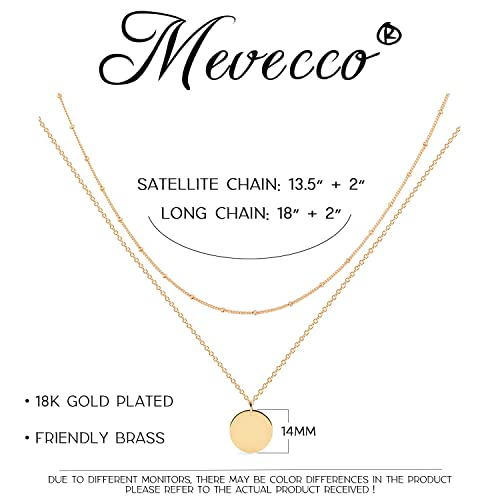 MEVECCO Gold Layered Cross Necklace for Women,18K Gold Plated Cute Faith/Jesus Charm Satellite Bead Chain Necklace