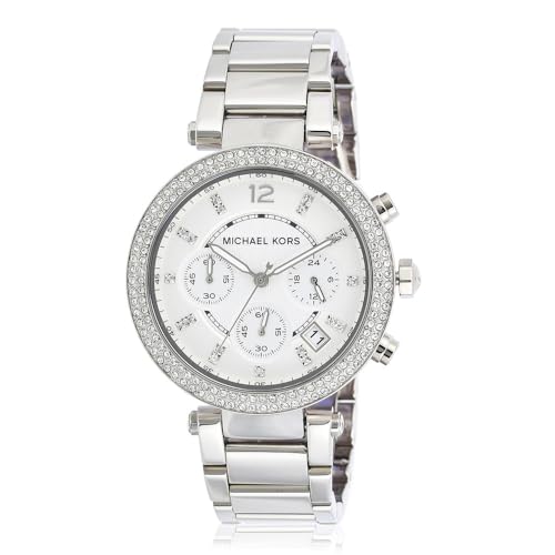 Michael Kors Parker Chronograph Silver-Tone Stainless Steel Women's Watch (Model: MK5353)