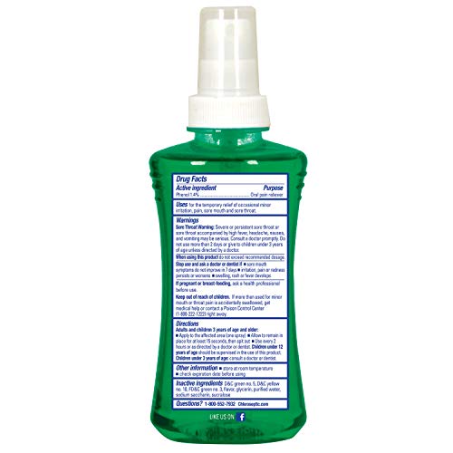 Chloraseptic Sore Throat Spray, Menthol, 6 fl oz, 3 Bottles