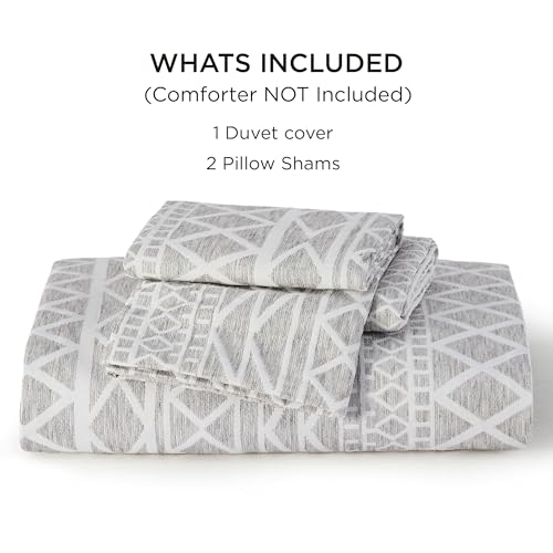 Bedsure Jacquard Duvet Cover - Boho Duvet Cover, Geometric Textured Comforter Cover Set with Chenille and Tufted for All Season