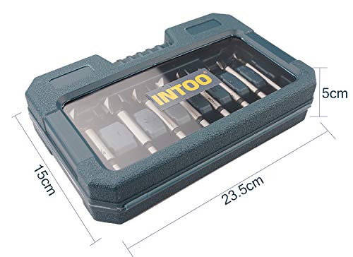 INTOO Hex Shank Forstner Bit Set 8pcs Multi Sided Shank Wood Drill bit Set