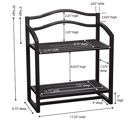 Household Essentials 3-Tier Metal Bathroom Storage Shelf, Espresso Brown