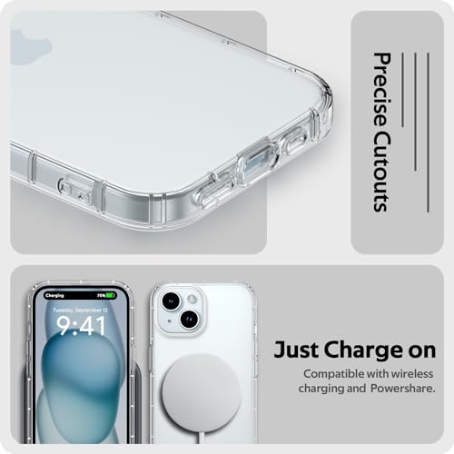 Aeska Clear for iPhone 15 Plus Case, Ultra [Slim Thin] Flexible Scratch Resistant Transparent TPU Shockproof Gel Rubber Soft Silicone Protective Phone Case Cover for iPhone 15 Plus 6.7'' (Clear)