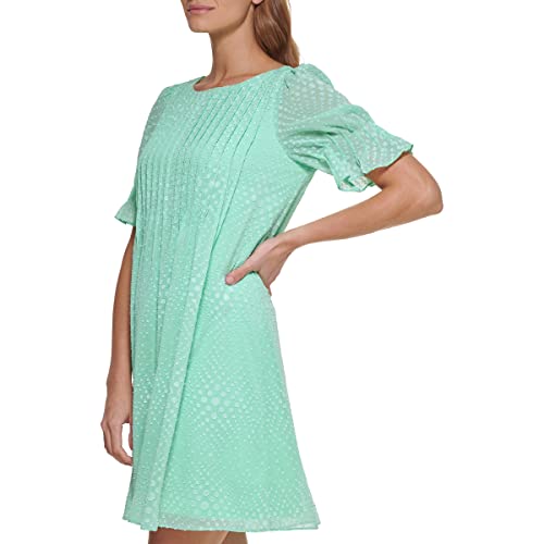 DKNY Women's Pleated Front Cinch Sleeve Flowy Dress, 2