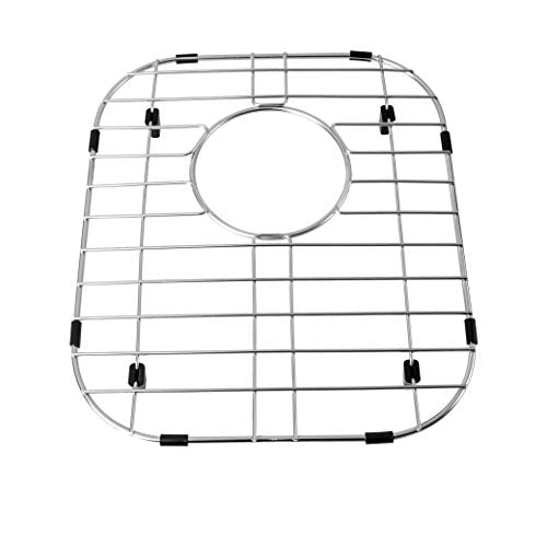 MONSINTA Kitchen Sink Grid and Sink Protectors for Kitchen Sink, Stainless Steel Sink Grids for Bottom of Kitchen Sink, 17 3/4" x 13 11/16" with Rear Drain for Single Sink Bowl, Sink bottom grid