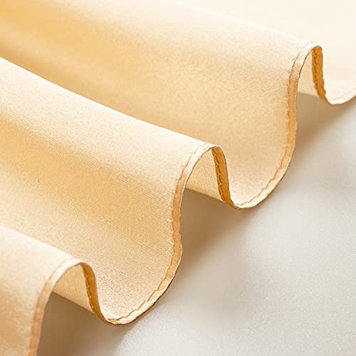 100% Pure Mulberry Silk Scarf for Women 21"Square Satin Head Hair Neck Scarves Luxury Small Lightweight Light Beige Neckerchief
