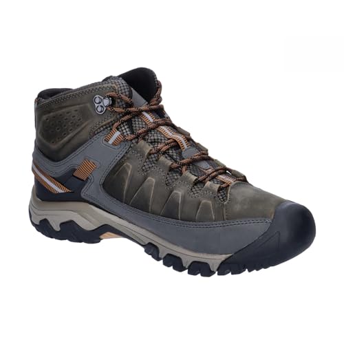 KEEN Men's Targhee 3 Mid Height Waterproof Hiking Boots, Black Olive/Golden Brown, 11.5 Wide