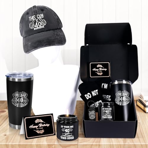 AYGE 40th Birthday Gifts for Men, Coworker, Teachers, Boss, Friends, Dad, Include 20 oz Insulated Tumbler, Gift Box for Men Turning 40 year old