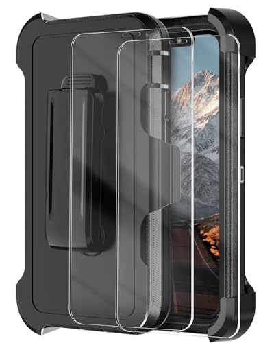 Paprose for iPhone 11 5G Case,3 in 1 Heavy Duty Shockproof/Dropproof[2 pcs Screen Protector] Military Protection Full Body Rugged Defender Durable Case for Apple iPhone 11 6.1 inch,B-Red/Black