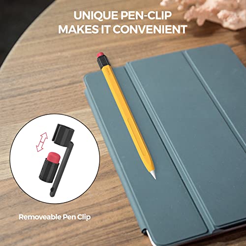 TRONWIN iPencil Case Sleeve Silicone Protective Cover Perfect Grip Skin Classic Design with Sturdy Clip Compatible with Apple Pencil 2nd Generation (Classic)