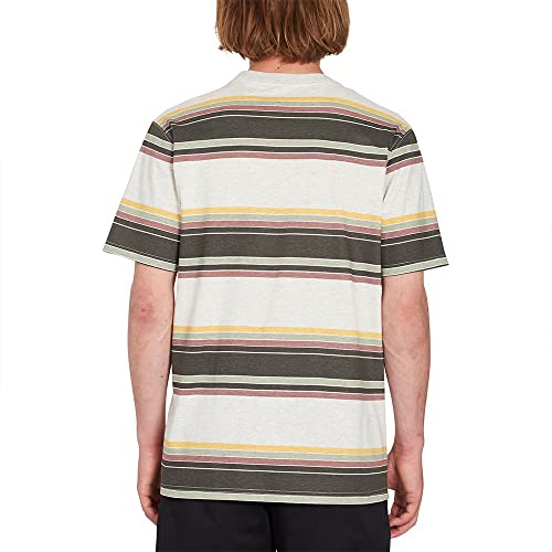 Volcom Men's Regular Bandstone Striped Crew Shirt, Heather Grey, X-Small