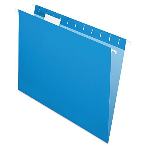 Pendaflex Recycled Hanging Folders, Letter Size, Blue, 1/5 Cut, 25/BX (81603)