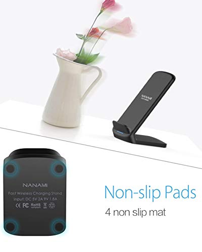 NANAMI Upgraded Fast Wireless Charger, Qi-Certified Wireless Charging Stand Compatible with Samsung Galaxy S25/S24/S23/S22/S21/S20 & Qi Phone Charger for iPhone 16/16 Plus/16 Pro/16 Pro Max/15/14/13