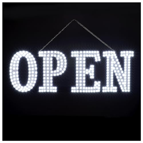 30"x10" Large LED Open Signs for Business, Unique Design Super Bright Open Sign with Hanging Installation, High Visibility Open Sign for Stores Bar Hotel Retail Shops Window Salon Restaurant Office