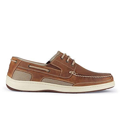 Dockers Mens Beacon Leather Casual Classic Boat Shoe with Stain Defender, Tan/Taupe, 8 W