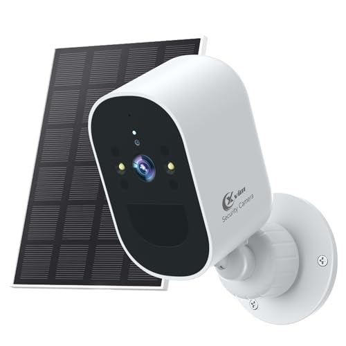 XVIM 1080P Solar Camera Outdoor Wireless, 2.4GHz WiFi Battery Powered Camera Wireless Outdoor, Color Night Vision, AI Detection, SD/Cloud, Waterproof