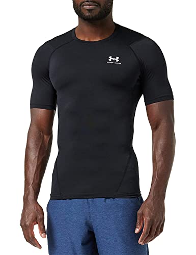 Under Armour Men's Armour HeatGear Compression Short-Sleeve T-Shirt , Black (001)/White, Small