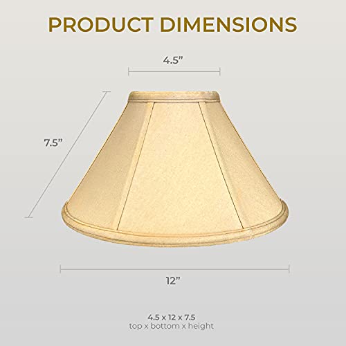 Royal Designs, Inc. Empire Lamp Shade, BS-706-12LNBG-2, Linen Beige, 4.5 x 12 x 7.5, Set of 2