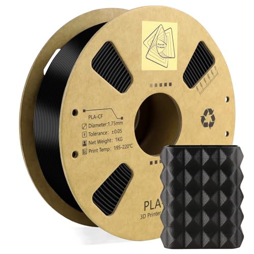 Carbon Fiber Filament 1.75mm - Reinforced 3D Printer Filament - Black pla 3D Filament - PLA-CF 1.75 Filament - 340m Spool (2.2 LBS) for 3D Printers