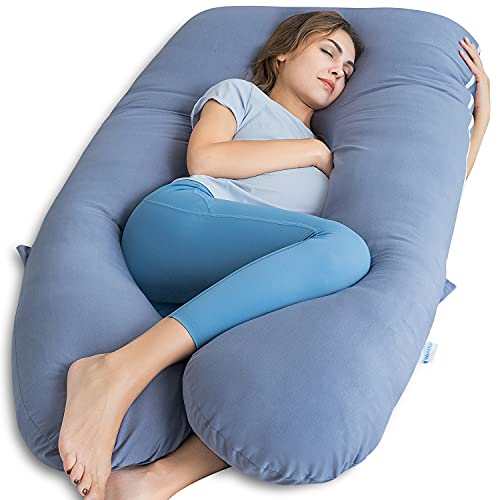 QUEEN ROSE Pregnancy Pillows, Cooling U Shaped Body Pillow for Sleeping, Maternity Pillow for Pregnant Women, with an Extra Cotton Pillowcase