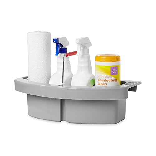 Rubbermaid Commercial BRUTE Maid Caddy compatible with BRUTE® 44 GAL Containers, Gray, for Cleaning Tool Storage for Wipes/Spray Bottles/Brushes/Dustpans/Scrubbers/Gloves