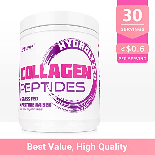 Zammex Premium Collagen Peptides Powder,Hydrolyzed Collagen Peptide for Women Men,Support for Hair Skin Nails, Joints Health,Grass Fed,Non-GMO,Keto Friendly,Gluten-Free,Easy to Digest,30 Servings