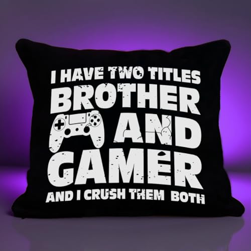 PreLiving Funny Gaming Throw Pillow Cover, Gamer Gifts for Teenage Boys, Kids Boys Gaming Room Decor, 12 × 20 Inch