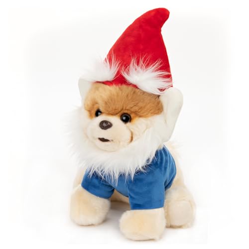 GUND Boo, The World’s Cutest Dog Garden Gnome Plush, Stuffed Animal, Spring Decor, Red and Blue, 9”