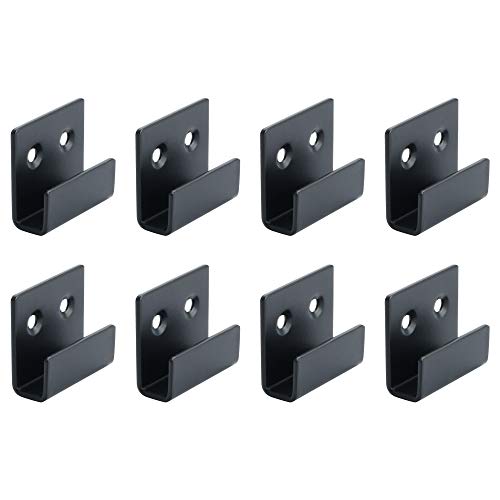 Alise JX2010B-8P Stainless Steel Tile Bracket Billboard Holder Brackets Utility Hook Hanger Heavy Duty Wall Mount,Black Finish 8 Pcs