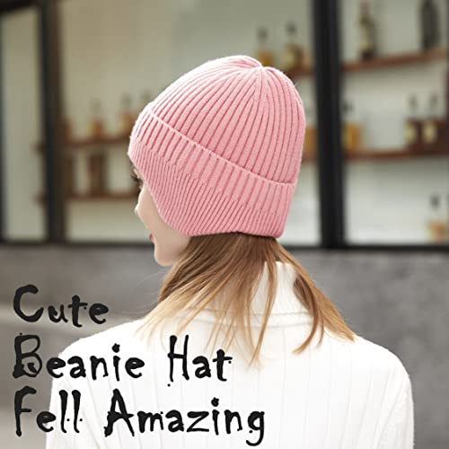 HiRui Knitted Beanie Hats Winter Hats Ear Covers for Men Women Kids Warm Slouchy (Beige)