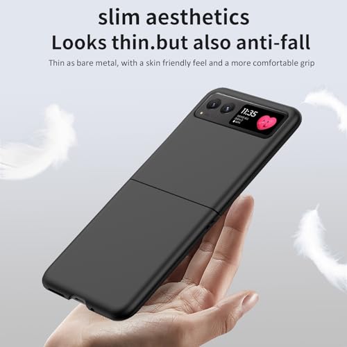 HAII Slim Case for Motorola Razr 2023 Ultra Thin Matte Hard PC Texture Scratch-Resistant Protective Case for Moto Razr 2023 (Black)