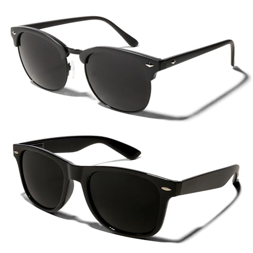 ShadyVEU Super Dark Matte Tortoise Sunglasses Blackout UV Protection Lens Spring Hinge 80s Vintage Retro Inspired Shades (Matte Tortoise)