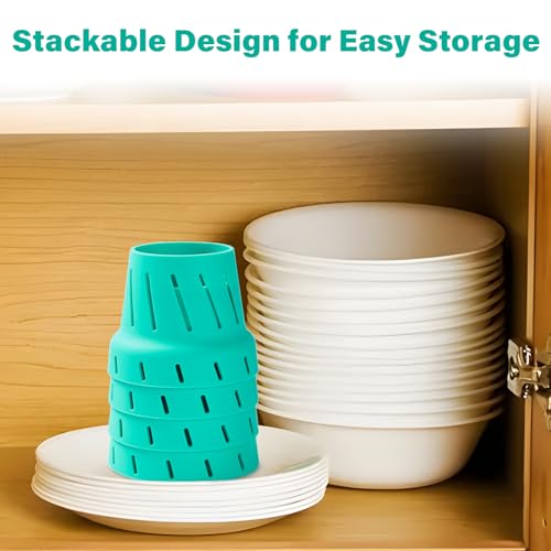 JINIHFW Bottle Drying Rack,Silicone Bottle Rack Dryer,Faster Drying Rack Dryer and Coaster for Stanley Cup Accessories,Water Bottle Drying Rack Fits Tumbler, Travel Mugs (Teal,2PACK)