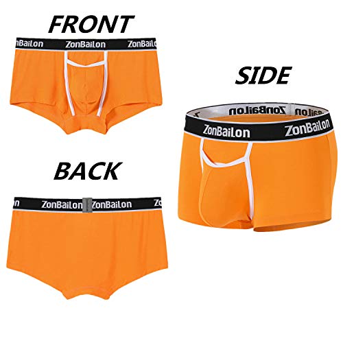 ZONBAILON Mens Boxers Briefs Underwear Comfy Underpants for Men Open Fly M 2-Pack Multicolor